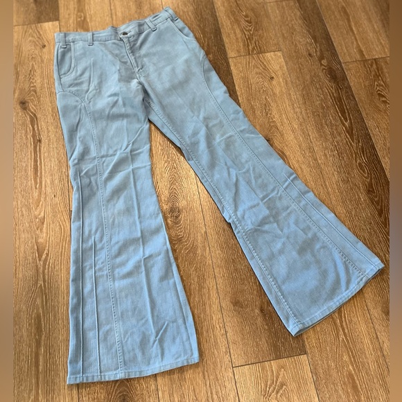 RARE Vintage 60/70s Levi’s for Gals Flare Bell Bottom Denim Jeans - Picture 8 of 16